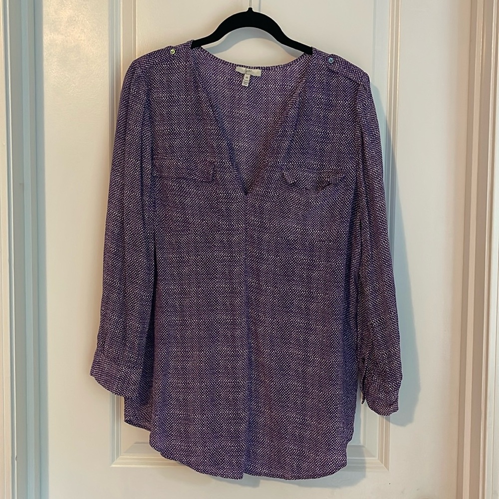 Joie gorgeous purple printed silk top size Medium